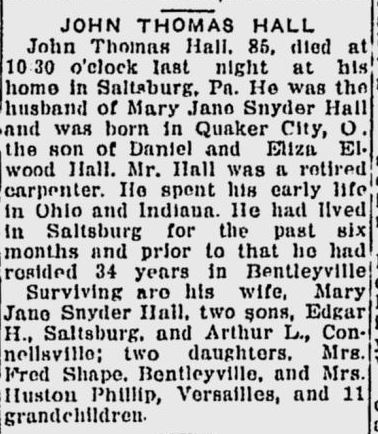 John Thomas Hall obit